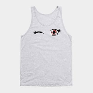 Winking Pink Anime Eyes Tank Top